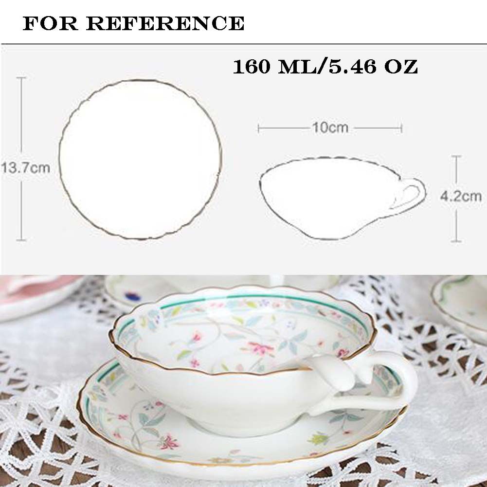 Afternoon Tea Ceramic Tea Cup Scented Tea Cup Tea Cup and Saucer Set Spoon 5.4OZ