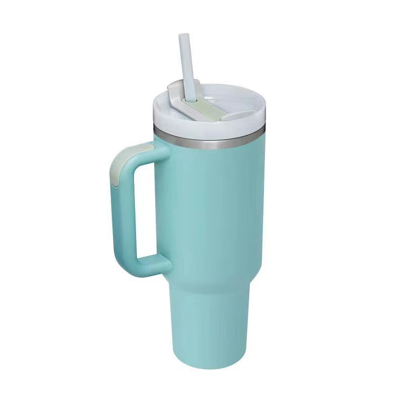 Mug Tumbler with Handle Insulated Tumbler with Lids Straw Stainless Steel Coffee Cups with Adjustable Strap Water Bottle Pouch