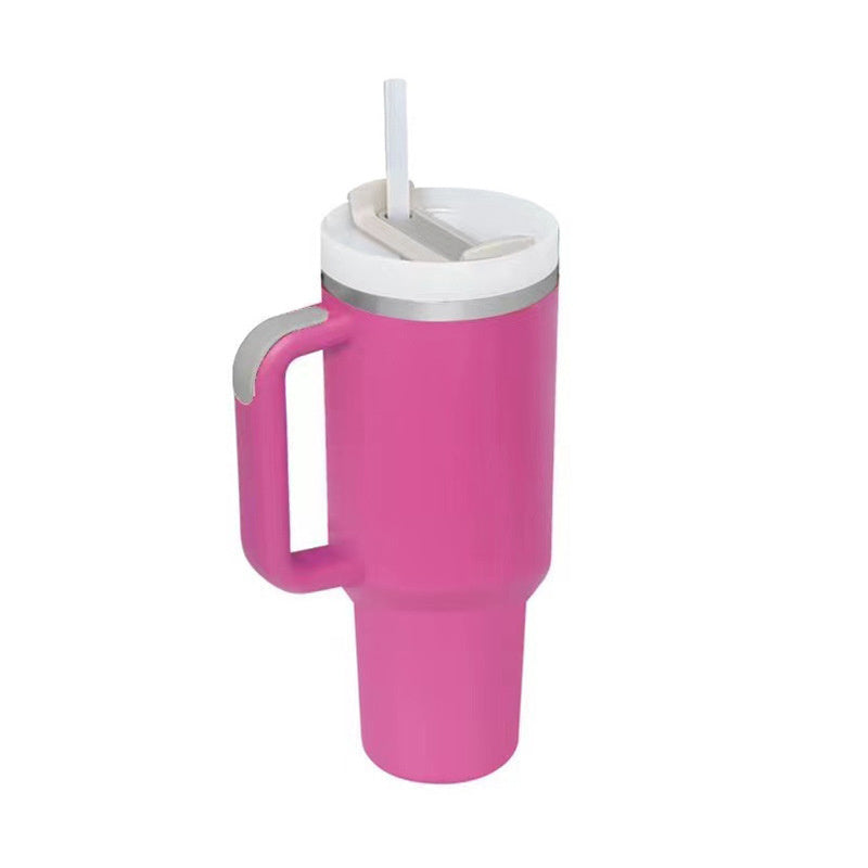 Mug Tumbler with Handle Insulated Tumbler with Lids Straw Stainless Steel Coffee Cups with Adjustable Strap Water Bottle Pouch