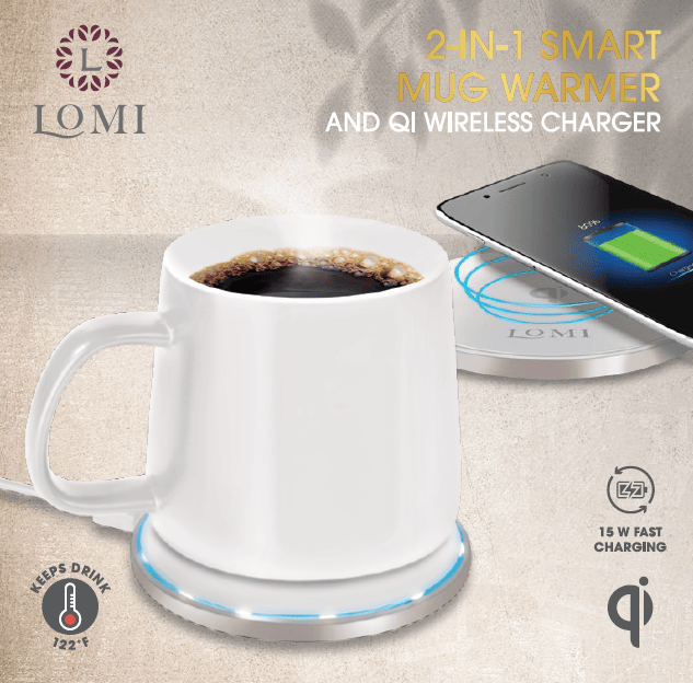 2-In-1 Smart Mug Warmer and QI Wireless Charger
